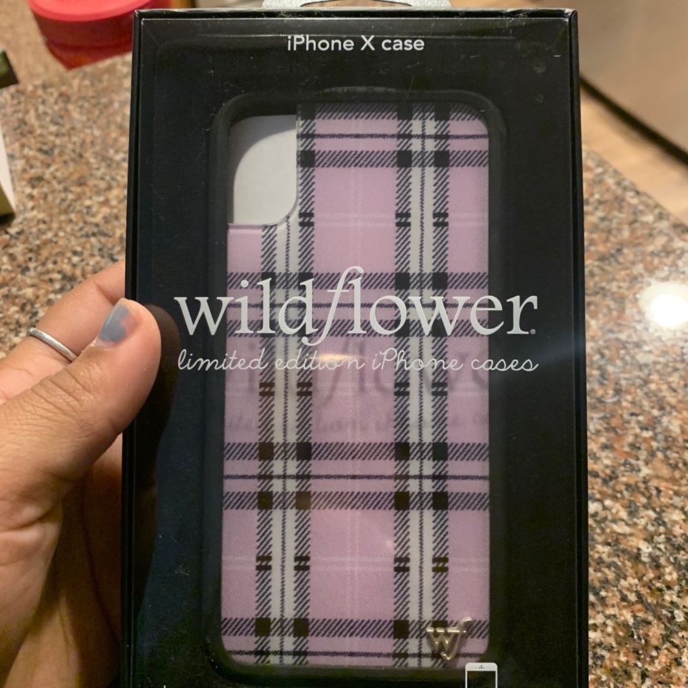 purple plaid wildflower case
